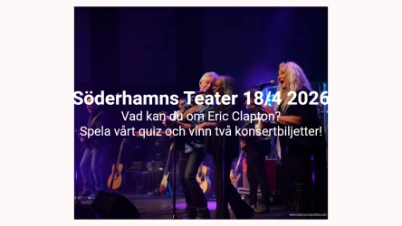 Vad kan du om Eric Clapton? Var med och tävla och vinn biljetter till Söderhamns Teater 18/4 2026