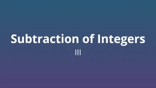 Subtraction of integers III - Math Quiz