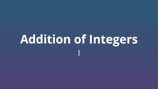 Addition of Integers I - Math Quiz
