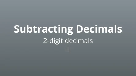 Subtracting 2-digit decimals III - Math Quiz