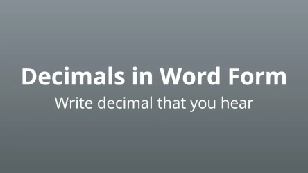 Hearing Decimals in Word Form