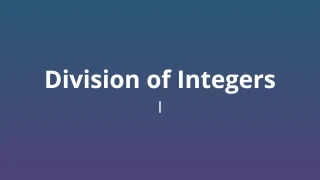 Division of Integers I - Math Quiz