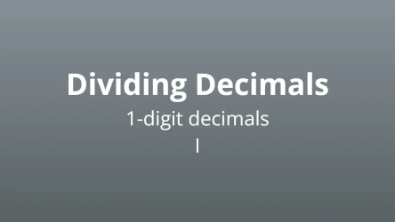 Dividing 1-digit decimals I - Math Quiz