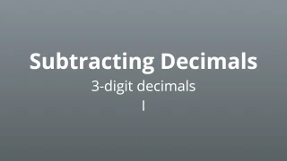 Subtracting 3-digit decimals I - Math Quiz