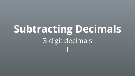 Subtracting 3-digit decimals I - Math Quiz