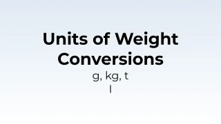 Units of Weight Conversion - g, kg, t I - Math Quiz