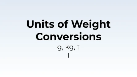 Units of Weight Conversion - g, kg, t I - Math Quiz