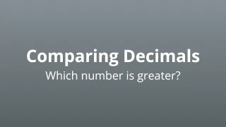 Comparing Decimals