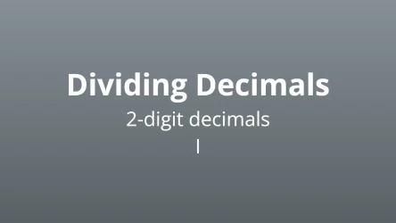 Dividing 2-digit decimals I - Math Quiz