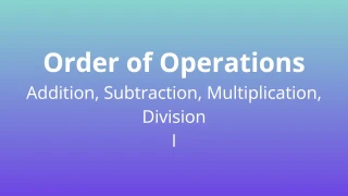 Order of Operations - Four Operations I - Math Quiz