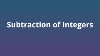 Subtraction of Integers I - Math Quiz
