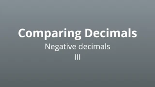 Comparing Negative Decimals III - Math Quiz