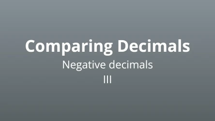 Comparing Negative Decimals III - Math Quiz