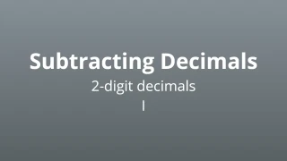 Subtracting 2-digit decimals I - Math Quiz
