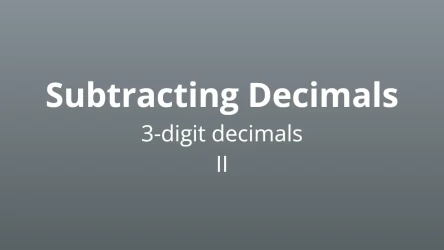 Subtracting 3-digit decimals II - Math Quiz