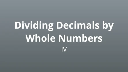 Dividing decimals by whole numbers IV - Math Quiz