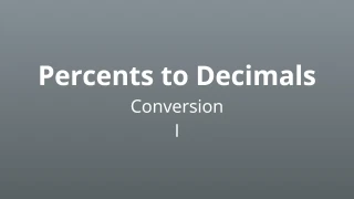 Percents to Decimals Conversion I - Math Quiz