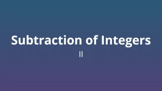 Subtraction of integers II - Math Quiz