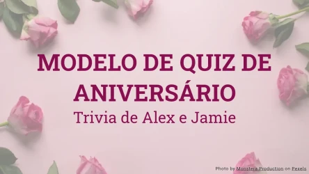 Modelo de quiz para aniversário