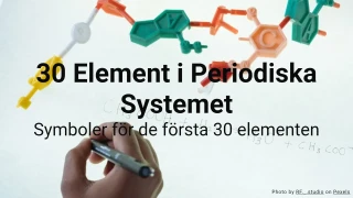 30 Element i Periodiska Systemet Quiz