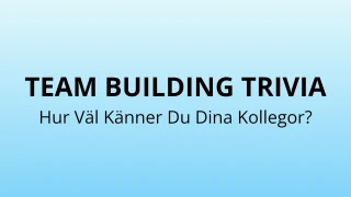 Företagets team building quiz mall