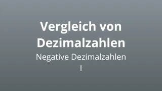 Vergleich von negativen Dezimalzahlen - Mathematik-Quiz