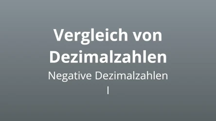 Vergleich von negativen Dezimalzahlen - Mathematik-Quiz