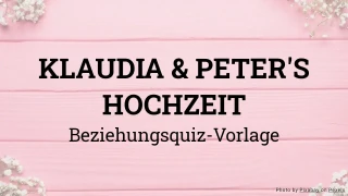 Hochzeitsquiz - Vorlage