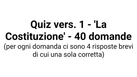 verifica La Costituzione (40 domande a risposta breve)