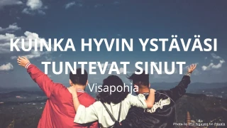 Kuinka hyvin ystäväsi tuntevat sinut -visapohja