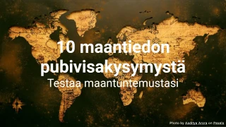 10 maantieteellistä pubivisakysymystä
