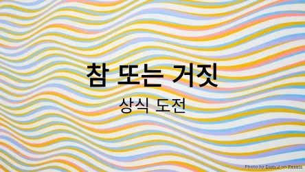 참 또는 거짓 퀴즈: 상식 도전