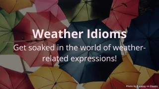 Weather Idioms Quiz - Weather-related Expressions in English