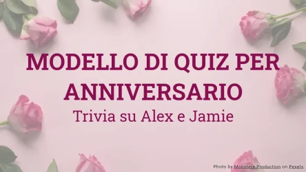 Modello di quiz per anniversario