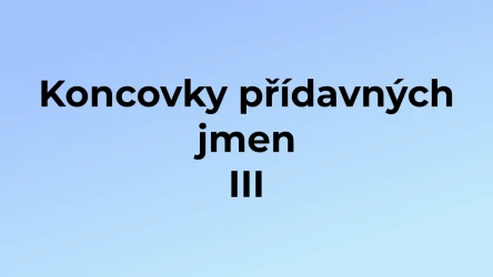 Kvíz: Koncovky přídavných jmen (3)