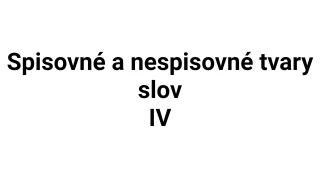 Kvíz: Spisovné a nespisovné tvary slov (4)