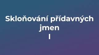 Kvíz: Skloňování přídavných jmen (1)