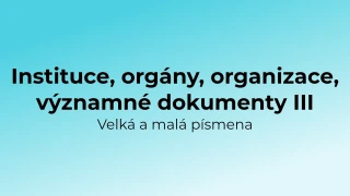Kvíz: Instituce a organizace - velká a malá písmena (3)