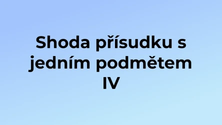 Kvíz: Shoda přísudku s jedním podmětem (4)