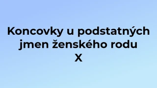 Kvíz: Koncovky u podstatných jmen ženského rodu (10)