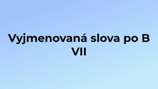 Kvíz: Vyjmenovaná slova po B (7)
