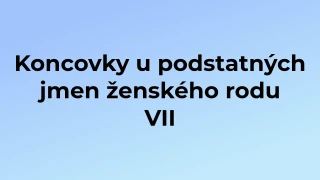 Kvíz: Koncovky u podstatných jmen ženského rodu (7)