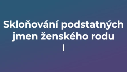 Kvíz: Skloňování podstatných jmen ženského rodu (1)
