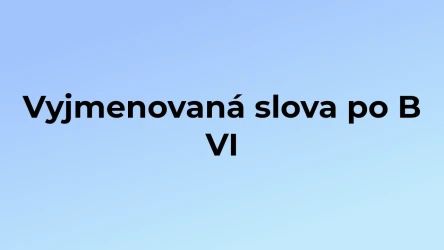 Kvíz: Vyjmenovaná slova po B (6)