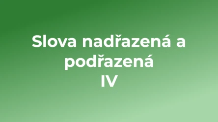 Kvíz: Slova nadřazená a podřazená (4)