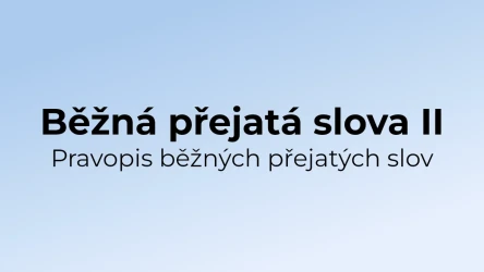 Kvíz: Běžná přejatá slova - pravopis (2)