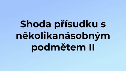 Kvíz: Shoda přísudku s několikanásobným podmětem (2)