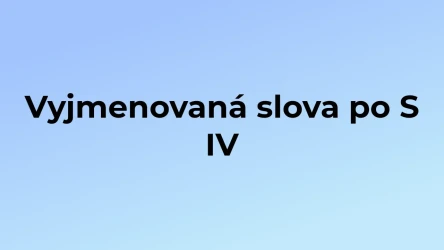 Kvíz: Vyjmenovaná slova po S (4)