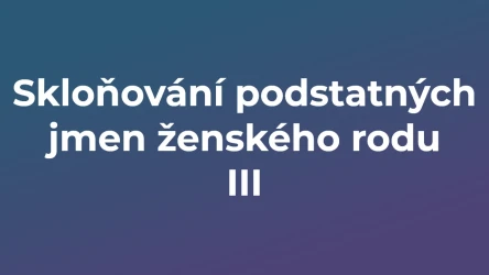 Kvíz: Skloňování podstatných jmen ženského rodu (3)
