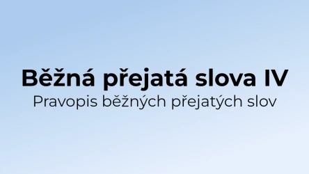 Kvíz: Běžná přejatá slova - pravopis (4)